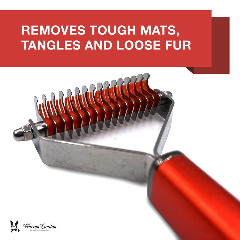 Warren London 10-in-1 Dog Spray & Rake Brush Combo | Detangles, Softens & Reduces Shedding | 16oz After Bath Spray + Dematting Rake | $40 Value – Now $29.99 16oz w/ Rake Brush - PawsPlanet Australia