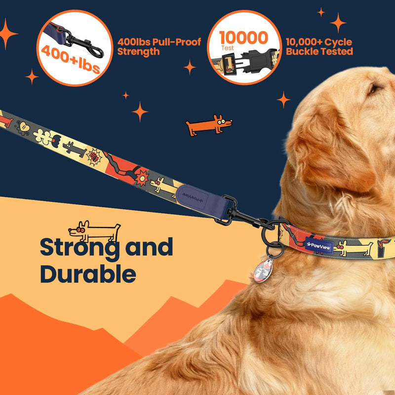 Dog Collar and Leash Set, QR Tag Adjustable Pet Collar, 5 FT Heavy Duty Dog Leash, Padded Handle, Quick Release Buckle, Metal Ring, 360° Swivel Clip for Small Dogs Walking Running (Dark Blue, S) Night Sky Blue Combo S (Neck 11.02-16.93'',Width 0.59'' ) - PawsPlanet Australia