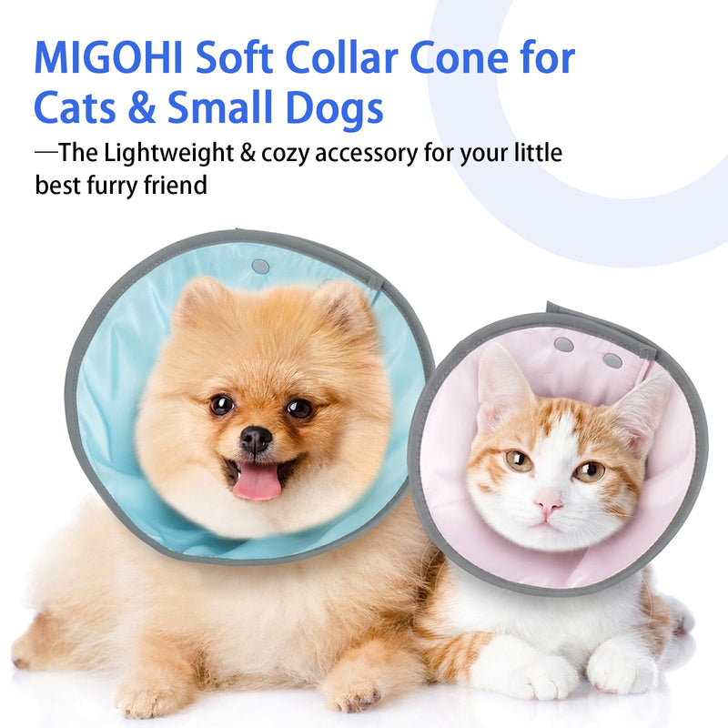 MIGOHI Dog Cone for Small Dogs,Soft Cone for Dogs to Stop Licking,Comfy E Collar for Dogs After Surgery,Small Dog Cone Alternative,Pet Elizabethan Recovery Cone for Spay,Neuter,Hot Spot,L,Pink Pink Large