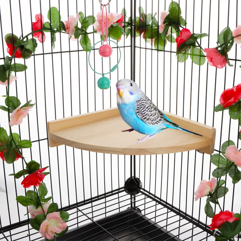 2 Pack Bird Wooden Perch Stand Platform Rack Rest Stand Toy for Bird Parrot Parakeet Conure African Greys Cockatoo Budgies Macaw Lovebird Finch Canary Hamster Gerbil Rat Mouse Cage Shelf Toy - PawsPlanet Australia