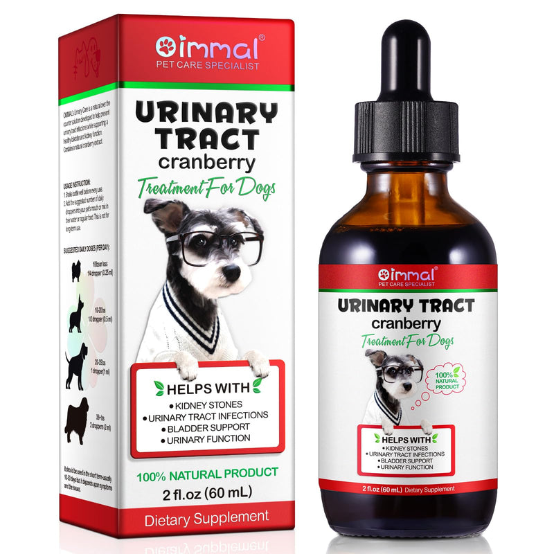 Urinary Tract for Dogs, Urinary Tract Infection Treatment Drops with Cranberry Extract Supports Bladder, Kidney Stone and Dog UTI, Pet Supplies Health Care for Dog, Bacon Flavor - 60ml / 2.02oz - PawsPlanet Australia