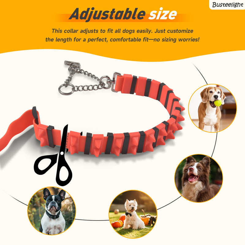Prong Collar for Dogs - Adjustable Pinch Collar with PVC Coated Strap & Stainless Steel Chain - Safe Dog Training Collar for Large Dogs - Choke Collar with Soft Rubber Tips (Black) Black - PawsPlanet Australia