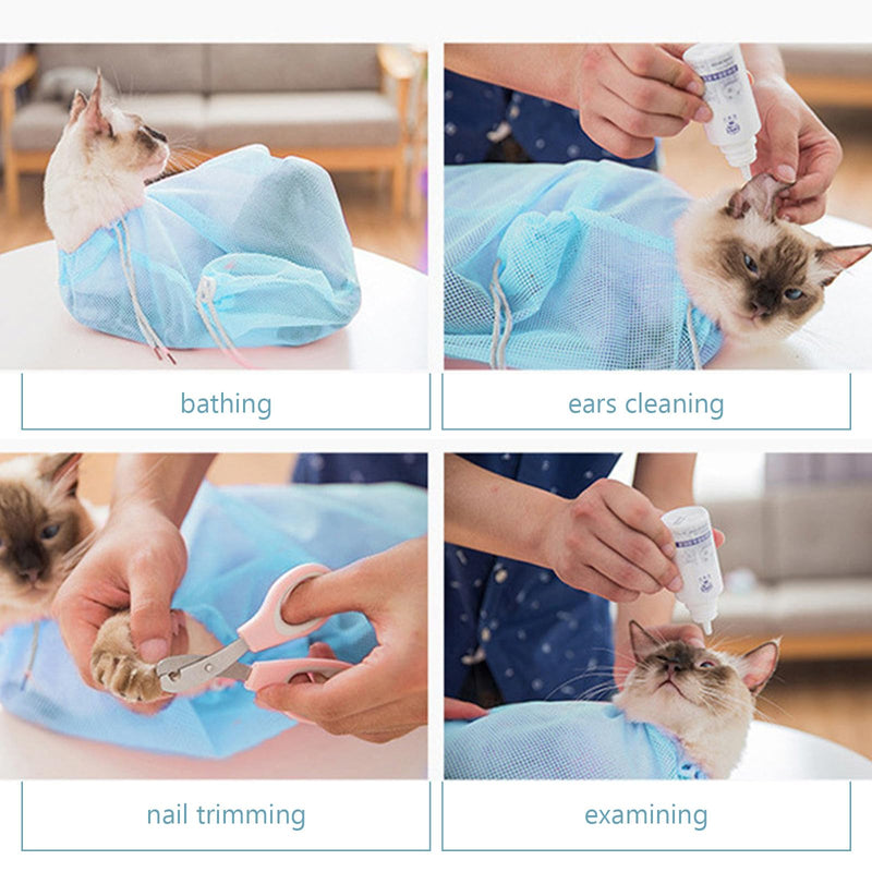 Artibetter Katzenbadetasche aus Polyester zum Baden und Krallenschneiden mit Anti Biss und Anti Kratz Funktion für Einfache Katzenpflege und Schutz