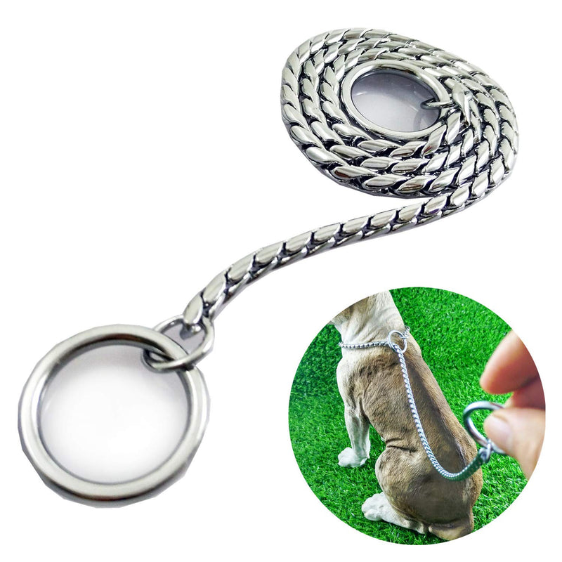 Dog P Snake Chain Chrome Plated Metal Dog Training Choke/Collar-Fully Guaranteed Against Rust Tarnish or Breakage-Recommended for Professional Training (Sliver, 5mm*75cm(30")) 5mm*75cm(30") Sliver - PawsPlanet Australia