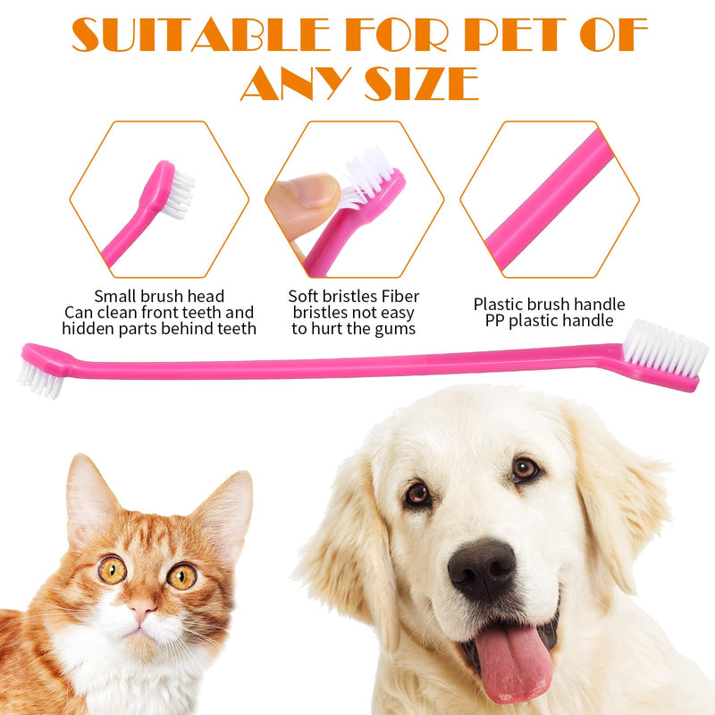Tyqour Pack of 8 Small Dog Toothbrushes Small Soft Dog Toothbrush for Small Dogs Cats Toothbrush Mini Portable Pet Cats Cat Toothbrush for Cats Dogs Puppies Kittens Small Breeds