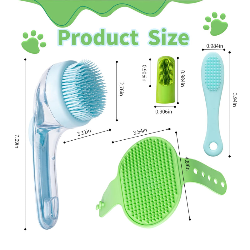 (6PCS) Pet Bath Set – Dog Bath Brush, Cat Chin Cleaning Brush, Dog Toothbrush, Adjustable Glove Massage Brush for Dogs & Cats (Long & Short Hair) (Blue) Blue - PawsPlanet Australia