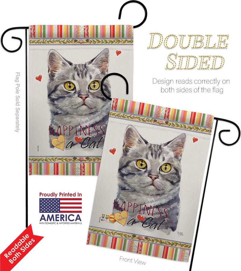 Breeze Decor Red American Short Hair Happiness Garden Flag-2pcs Pack Cat Kitten Meow Spoiled Paw Fur Pet Nature Farm Animal Creature House Banner Small Yard Gift Double-Sided, Made in USA - PawsPlanet Australia