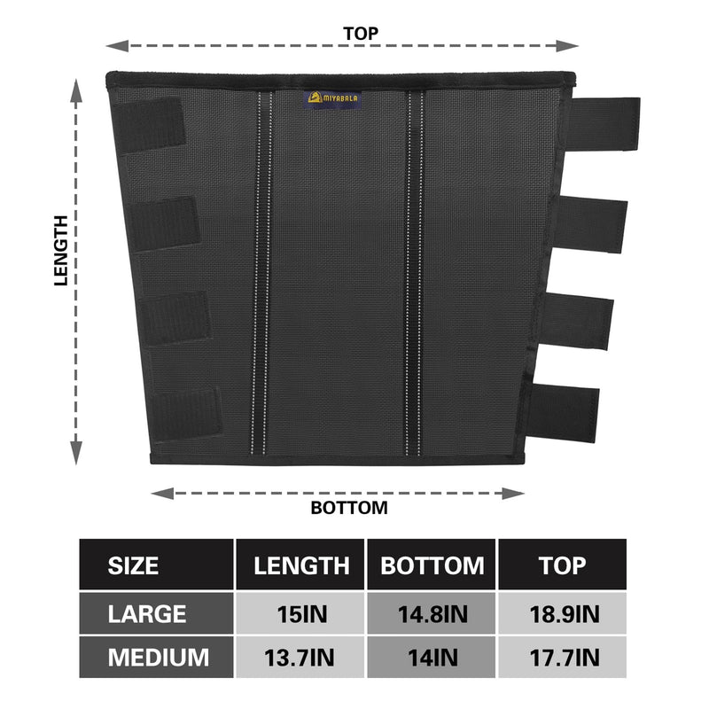 Fly Boots for Horses Set of 4,Extra Tough Mesh Horse Fly Boots with 2 Built-in Metal Supports,Breathable Fly Leggings for Horses with Fleece Trimming and Reflective Webbing (Black, Large) Black - PawsPlanet Australia