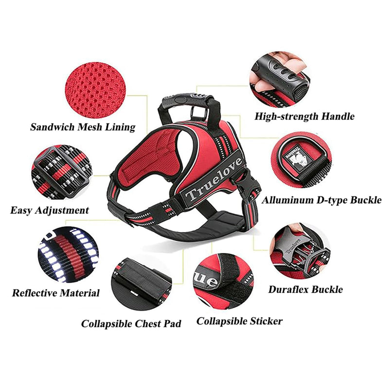 Truelove Dog Harness No-Pull Reflective Stitching Ensure Night Visibility Outdoor Adventure Big Dog Harness Perfect Match Puppy Vest TLH5753 Now Available in 6 Colors 6 Sizes L Royal Blue - PawsPlanet Australia