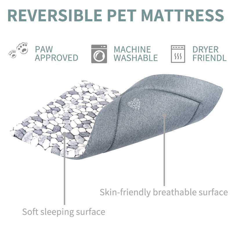 VANKEAN Dog Crate Pad Bed Mat Reversible (Warm & Cool), Soft Pet Sleeping Mat Dog Bed for Crate Suitable for Small to XX-Large Dogs and Cats, Machine Washable Crate Beds, Grey Stone Pattern Large - PawsPlanet Australia