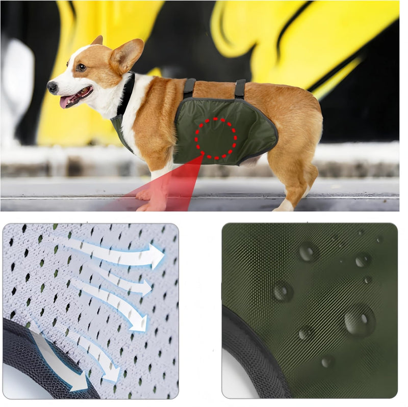 Dog Belly Protector, CAASFOOY Dog Bib, Warm Pet Belly Vest, Dog Cooling Vest, Dog Belly Band, Clothes for (L)