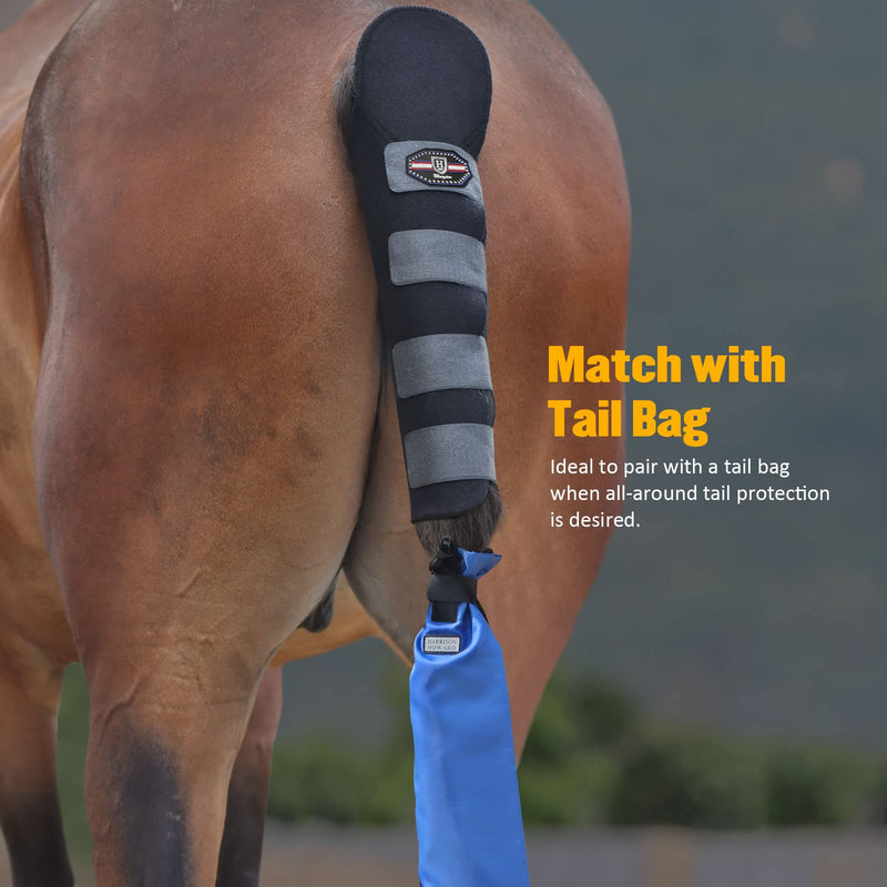 Harrison Howard Adjustable Touch Fasteners Quality Neoprene Versatile Horse Tail Guard Equine Tail Wrap Black - PawsPlanet Australia