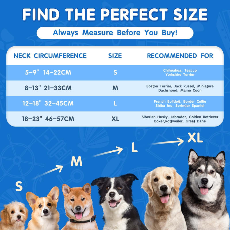 Dog & Cat Collar, Comfortable Lick Protection, Adjustable Dog Collar for Recovery After Surgery or Wounds for Dogs, L large / 1