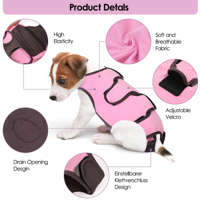 ASENKU Dog Recovery Suit for Female Male Dog, Post Surgery Dog Onesie,Medical Pet Shirt,Dog Operation Recovery Suit Spay for Small,Medium and Large Dogs, Comfortable Cone Alternative L Pink