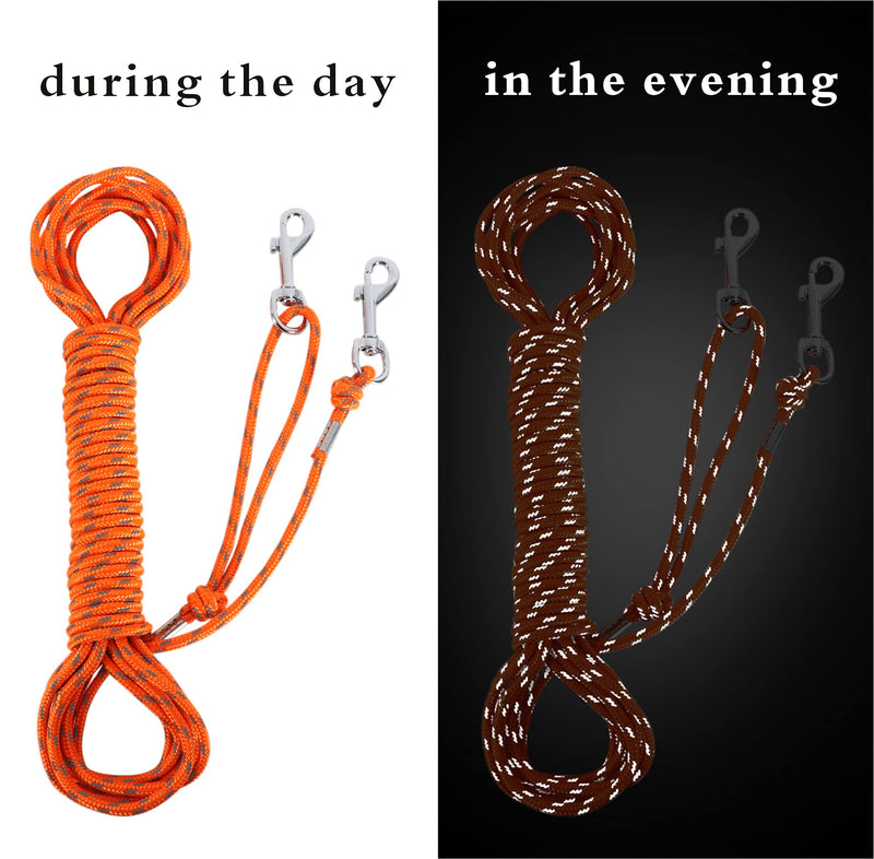 Reflective Cat Leash -50FT Cat Cable Out Escape Proof Walking Leads Yard Long Durable Safe Personalized Extender Leash Traning Play Outdoor for Puppies/Kittens/Rabbits/Small Animals 50FT Orange - PawsPlanet Australia