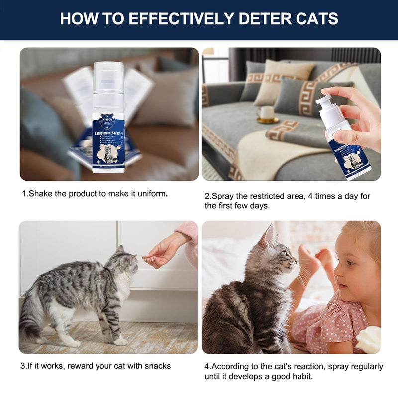 Cat Deterrent Spray - Safe Indoor & Outdoor Deterrent for Furniture Protection, Effective Training Aid with Natural Ingredients - Non-Toxic Anti-Scratch Formula (Blue, M) Blue - PawsPlanet Australia
