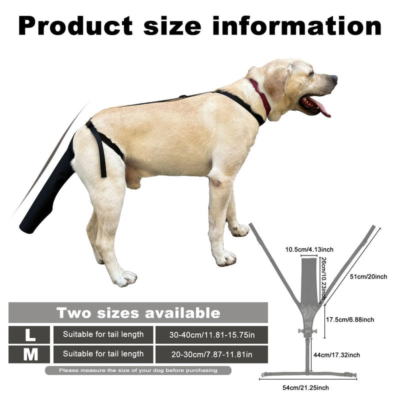 Dog Tail Protector, Dog Tail Guard Dog Tail Cover for Wounds Black Dog Harness with Tail Guard Dog Tail Protector Sleeve (Size L) - PawsPlanet Australia