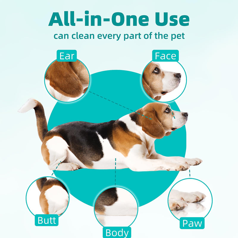[10 Count] No-Rinse Pet Glove Wipes – 5-Finger Design, Coconut Oil & Aloe, Hypoallergenic Grooming Mitts for Dogs & Cats Unscented 10PCS - PawsPlanet Australia