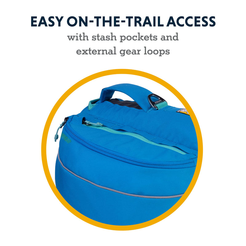 Ruffwear, Approach Dog Backpack, Hiking and Camping Pack with Saddlebags, Blue Dusk, Small - PawsPlanet Australia