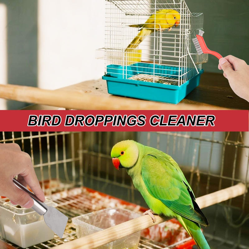 6pcs Bird Cage Cleaning Brush Tools Set, Multifunctional Birdcage Cleaner Accessory Supplies with Scraper Small Animal Cage Remover Brush Tools for Parakeet Hamster - PawsPlanet Australia