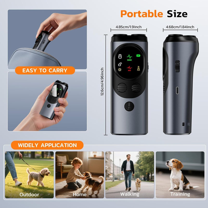 Dog Bark Deterrent Devices Anti Barking Device for Dogs Outdoor & Indoor, 2 Modes Ultrasonic Dog Barking Deterrent Devices Rechargeable, Bark Silencer, Stop Barking Dog Devices, Dog and Human Friendly
