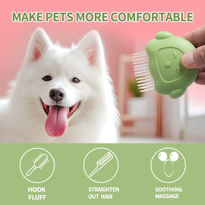 2-piece pet massage hair removal comb, kitten and puppy hair grooming tools. (Blue) blue - PawsPlanet Australia