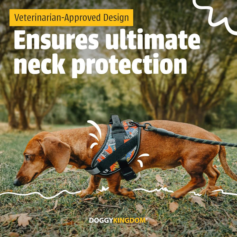 Dog Harness with Patch Panels, No Choke, Reflective, Adjustable, Soft Padded Dog Vest Harness with Easy Control Handle for Large Dogs, Purple, L L (Chest: 26 - 31 in) - PawsPlanet Australia