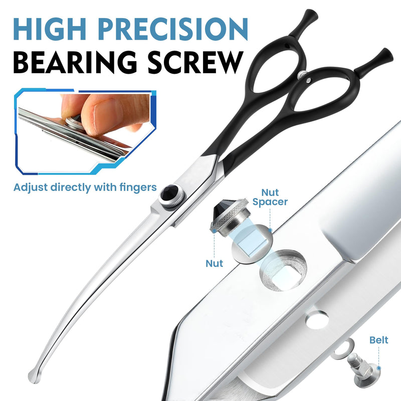 Dragon Creek 6.5" Downward Curved Dog Grooming Scissors Shears for Grooming Face and Paws Safety Round Tips Shears Trimming Cutting Scissors for Dog Cat Pet Black 6.5 Inch - PawsPlanet Australia