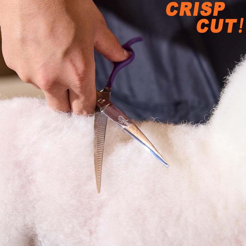 High-end Professional Dog Grooming Curved Thinning Scissors Teeth Blending Shears Pet Texturizing Thinner Blender Shears 7 Inch Extremely Very Sharp Made Of Stainless Steel Alloy For Dog Cat Groomer 7inch Comprehensive Curved Thinning Shears - PawsPlanet Australia