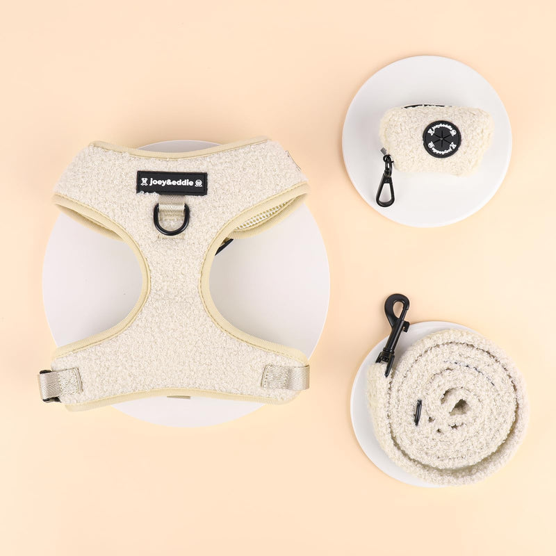 Luxury Teddy Material Adjustable Dog Harness, Lead and Poop Bag Set, Multiple Sizes (Small) Small - PawsPlanet Australia