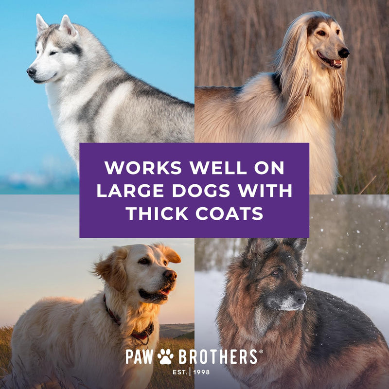 Paw Brothers Professional Grade Extra Long Slicker Brush - Ergonomic Handle, Removes Loose Undercoat and Tangles for Dogs Extra Long Hard Pin