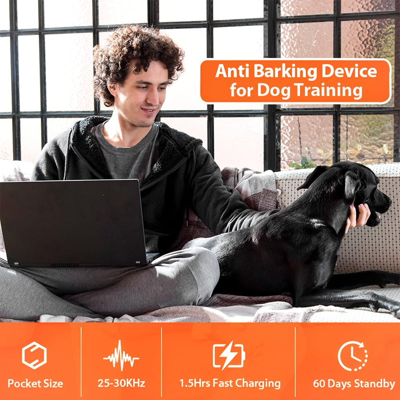 Ultrasonic Dog Trainer - Ultrasonic Bark Deterrent, 4 Modes - Black - PawsPlanet Australia