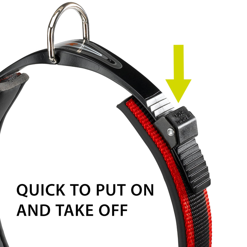 Ferplast Dog Collar ERGOCOMFORT, Collar for Small Size Dogs, Closure with Microadjustment, Soft Padding, Quick Release, Red 25-33 cm x 15 mm