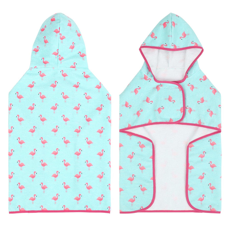 HDE Dog Bathrobe Super Absorbent Quick Drying Towel with Hood for All Dog Breeds Sizes S-XXL - Flamingos - S Small - PawsPlanet Australia