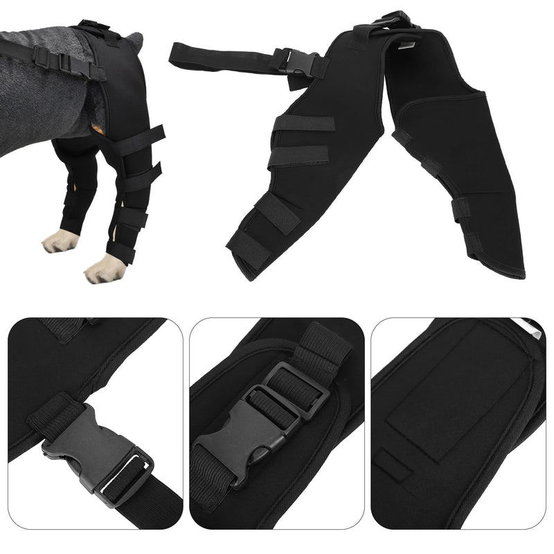 Dog Leg Brace for Back Leg Knee Support Targets Torn A CL Cruciate Ligament Issues Osteoarthritis Luxating Patella Adjustable Pet Knee Brace for Dogs (HJ25 rear double leggings black L) HJ25 rear double leggings black L