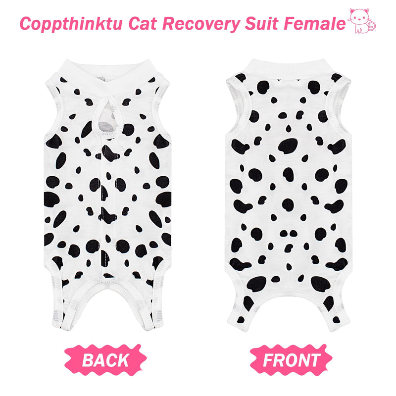 Cat Recovery Suit, Cats Onesie for Cats After Surgery Female Kitten Surgery Suit for Surgical Abdominal Wounds, Cute Cat Spay Recovery Suit Cone of Shame Alternative Anti Licking Cow Large