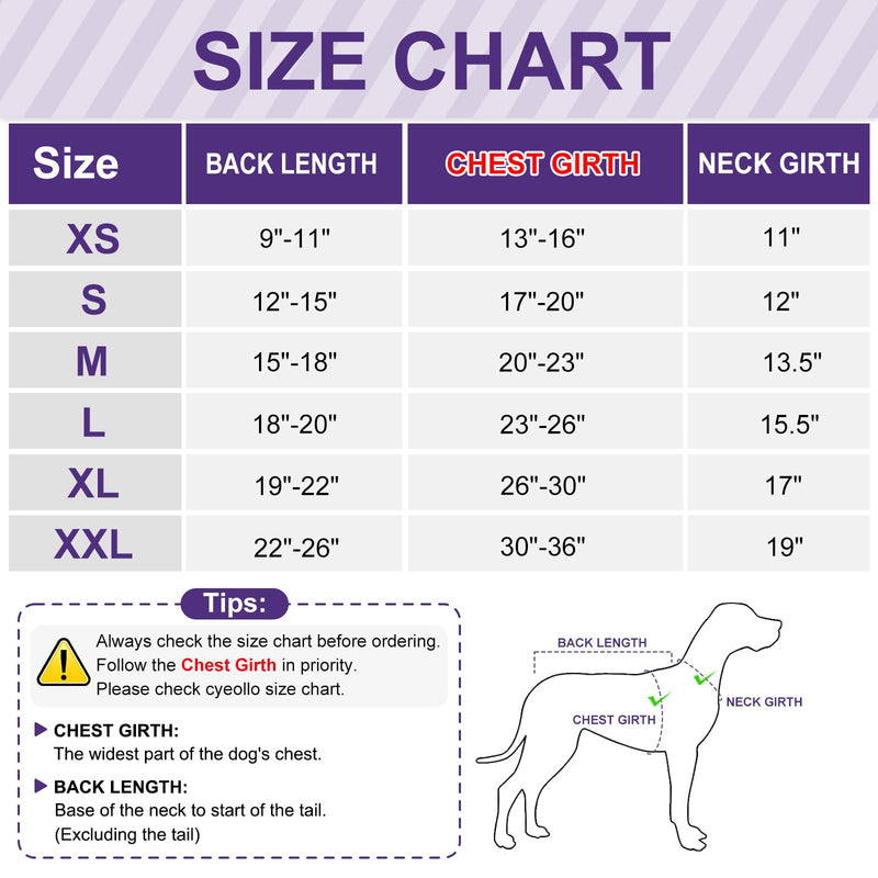 cyeollo 2pack Surgery Recovery Suit for Dogs Cats Soft Breathable Female Male Pet Bodysuit After Surgery for Spay, Neuter, Surgical Recovery Onesie Shirt for Small Medium Large Dogs, Pink & Purple, S Small (Back: 12"-15") 1# Pink & Purple (2Pack) - PawsPlanet Australia