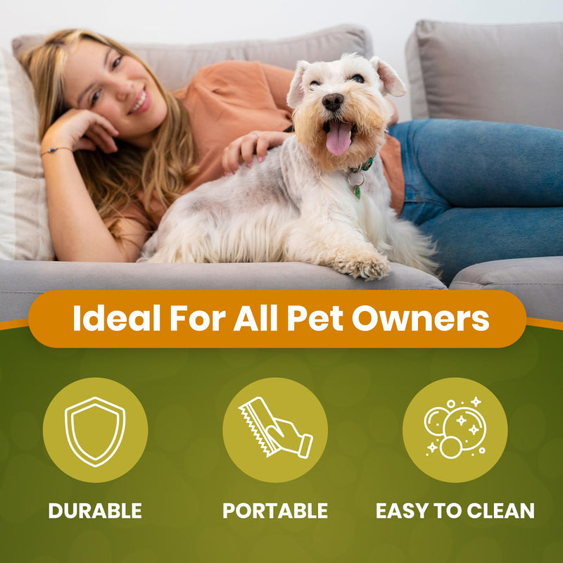 Direct 10 Pet Grooming Brush 3.54" - Gentle, No Metal Blades, Soft Dog, Cat Brush - Train Pets to be Brushed - Portable, Easy To Use Slicker Pet Grooming Tool for Dog, Cat, Puppy, Kitten Hair - PawsPlanet Australia