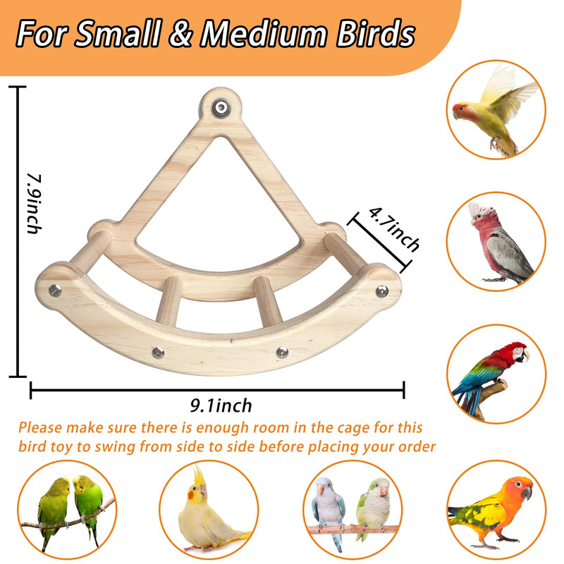 Bird Perch Toy,Wooden Rocking Perch Exercise Wheel, Interactive Bird Intelligence Puzzle for Animals Parrot,Green Cheeks, Baby Lovebird, Chinchilla, Budgie - PawsPlanet Australia