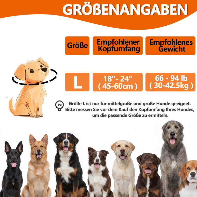 Dog Hearing Protection, Adjustable Ear Protection, Dog Earmuffs to Relieve Noise and Anxiety, Pet-Specific Elastic Waterproof Earmuffs (Size L)