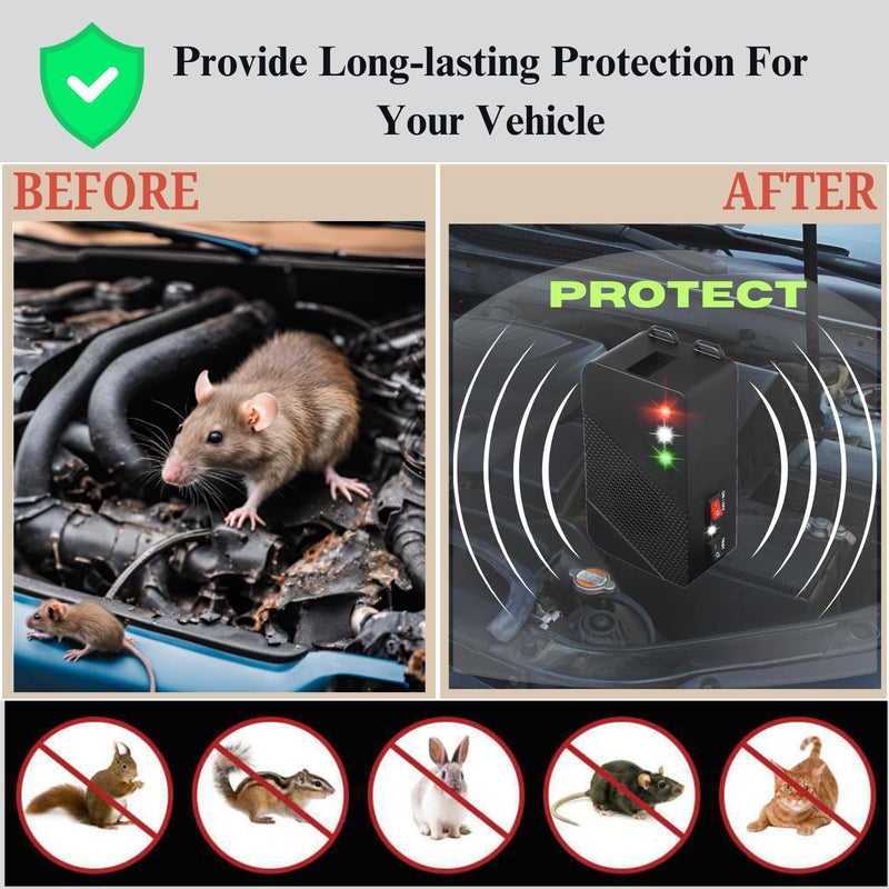 Ultrasonic Rodent Repellent Battery Operated Ultrasonic Mouse Repeller Under Hood Pest Repeller Rat Mice Deterrent with Strobe Lights for Car Engine Indoor Use 1Pack 1 - PawsPlanet Australia