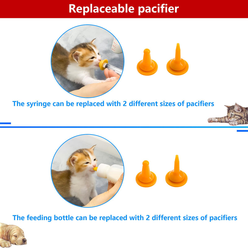 Pet Feeding Bottle and Syringe Set for Puppies and Kittens(3 Bottles,3 Syringes,9 Nipples) - PawsPlanet Australia