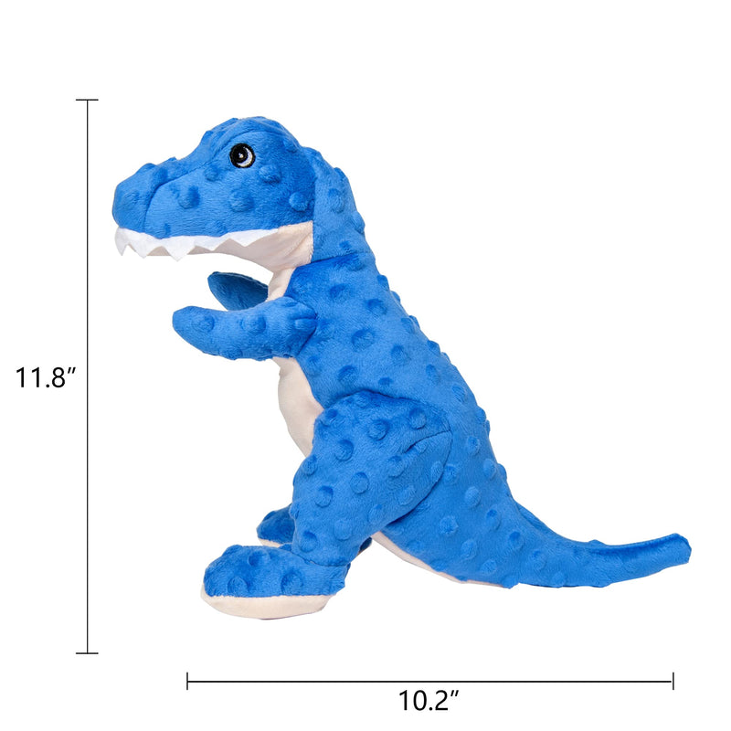 DODODOLA Stuffed Dog Toys Durable Plush Dog Toy with Crinkle Paper Cute Dinosaur Squeaky Dog Toys Dog Chew Toys for Medium Large Breed Blue - PawsPlanet Australia