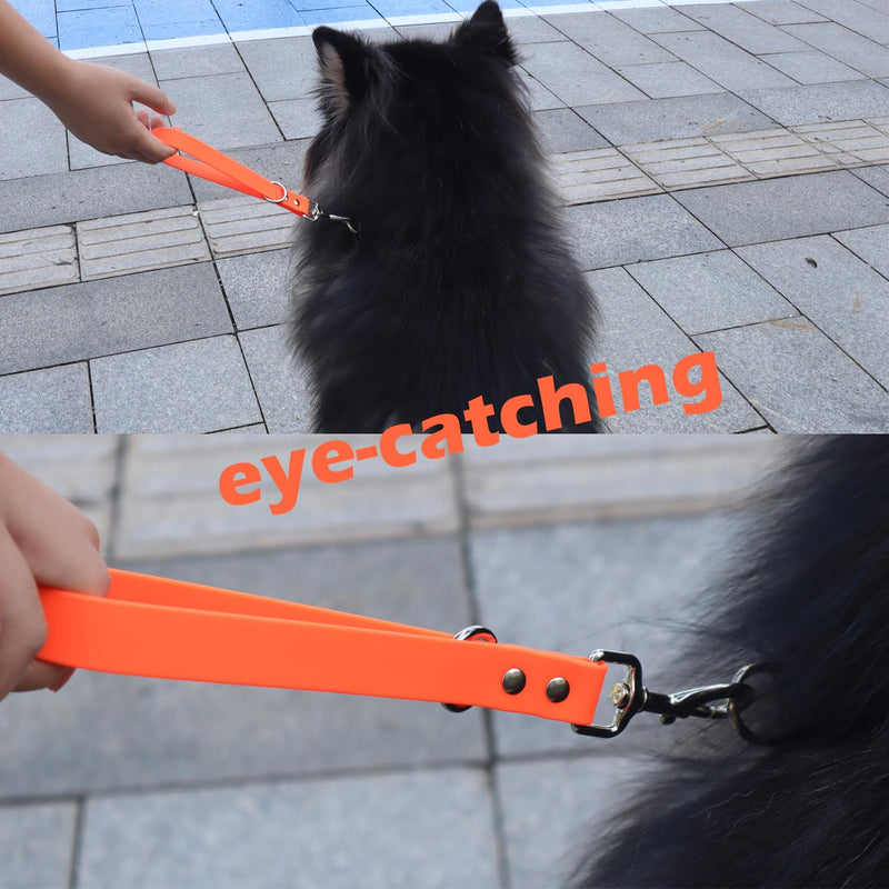 Short Dog Leash - Waterproof Dogs Leashes 10 Inch 3/4" Traffic Pet Lead Training Dog Leads Handle Grab Tab Backup Pet Car Leash for Small Medium Large Dogs (Blue & Orange) Blue & Orange - PawsPlanet Australia