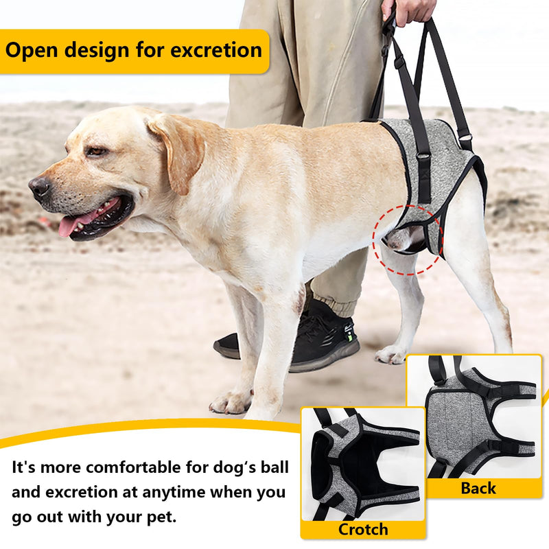 Dog Lifting Harness for Back Legs, Dog Support Harness Slings for Large Medium Small, Adjustable Dogs Brace for Hind Leg, Support Strap for Injured Disabled Elderly Dogs Walking Aid (XL) XL