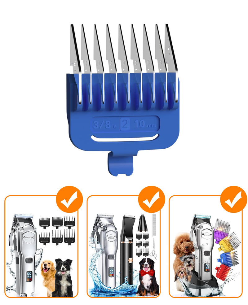oneisall 10 mm blue metal combs for dog clippers for Grooming for Thick Heavy Coats - PawsPlanet Australia