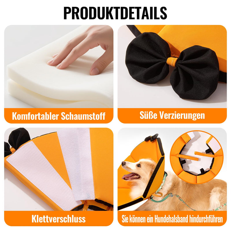 Soft Dog Collar Leak Protection Breathable Adjustable Protective Collar Suitable for Pets After Surgery or Skin Itching (Orange, L, Neck: 29-33 cm) | Bequemer Leckchutz-Schutzkragen für Hunde. Ideal für postoperative Pflege oder Hautjucken. Verstellbar...
