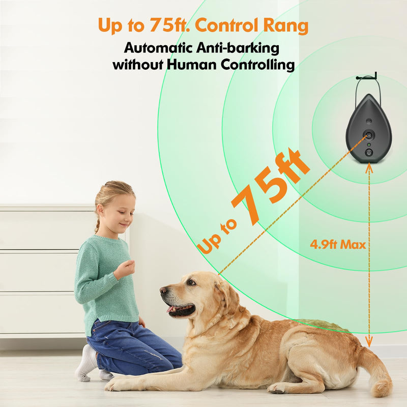 Anti Barking Device for Dogs, Rechargeable Bark Box Ultrasonic Barking Deterrent with 3 Level Modes/Irregular Ultrasound Frequency/Automatically Electronic Dog Whistle Stop Neighbors Dog from Barking Black Anti Barking Device - PawsPlanet Australia