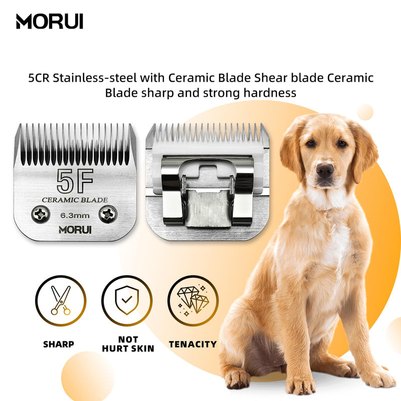 Pet Dog Grooming Clipper Replacement Blade，Detachable Ceramic Blade，Compatible with Most Andis,Oster A5 Wahl KM Series Clippers Size 5F Cut Length 1/4”(6.3mm) - PawsPlanet Australia