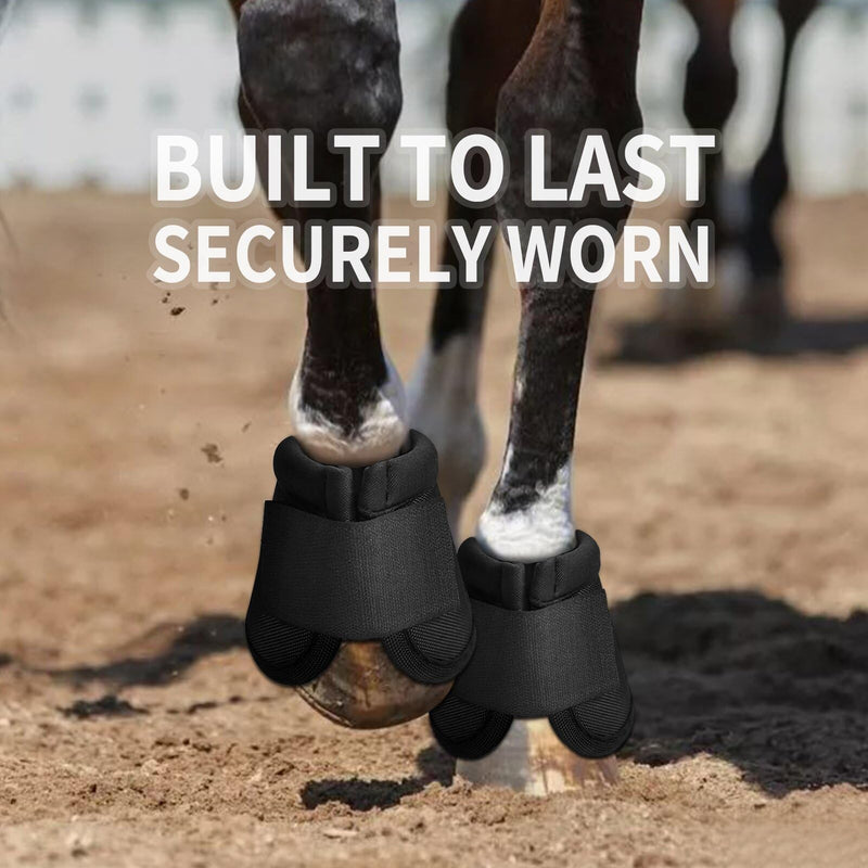 2 Pcs Horse Boots and Horse Leg Protectors, Horse Protection Training Equipment Packages and Accessories Black black -M